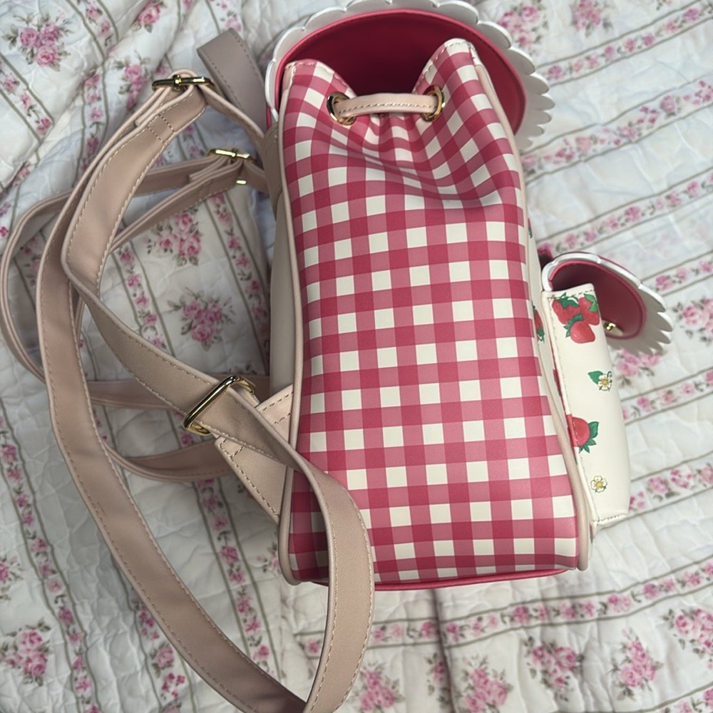 Strawberry shortcake Gingham backpack lounge fly - Picture 5 of 9